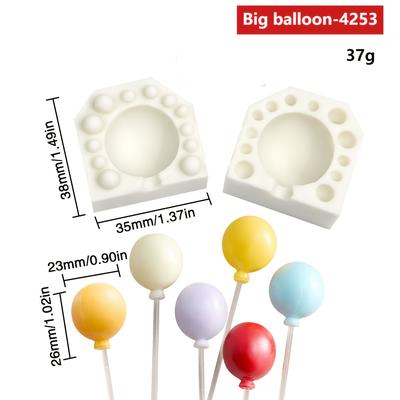 TEMU 2pcs Mold Balloon Silicone Mold Round Lollipop Chocolate Mold Fondant Decorative Cake Grinder Image