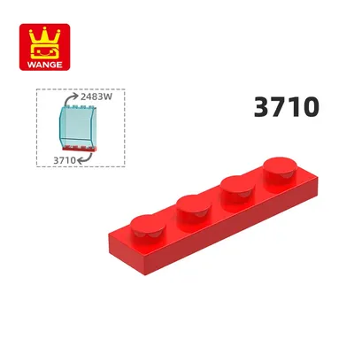 WANGE 3710 100 g/149 Stück 1 x 4 Basic-Baustein Moc, lose Teile, kompatibel mit Ziegeln, Image