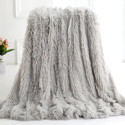 Super Soft faux fur throw blanket Fuzzy Fur Faux Elegant Cozy With Fluffy Throw Blanket Bed Long Shaggy Soft Warm Bedding Sheet