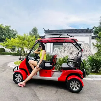 New Design 4 Seater 60V 72V Lithium Battery Golf Carts New Arrival Red Golf Carts 4KW 5KW 7.5 KW AC