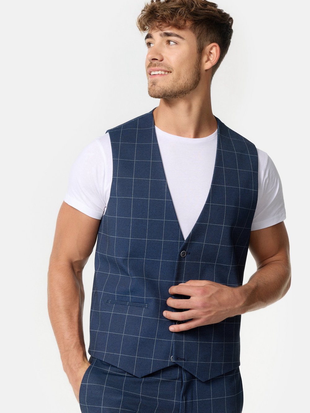 Jeff Anzugweste Herren Slim Fit Jersey grau, 56 Image