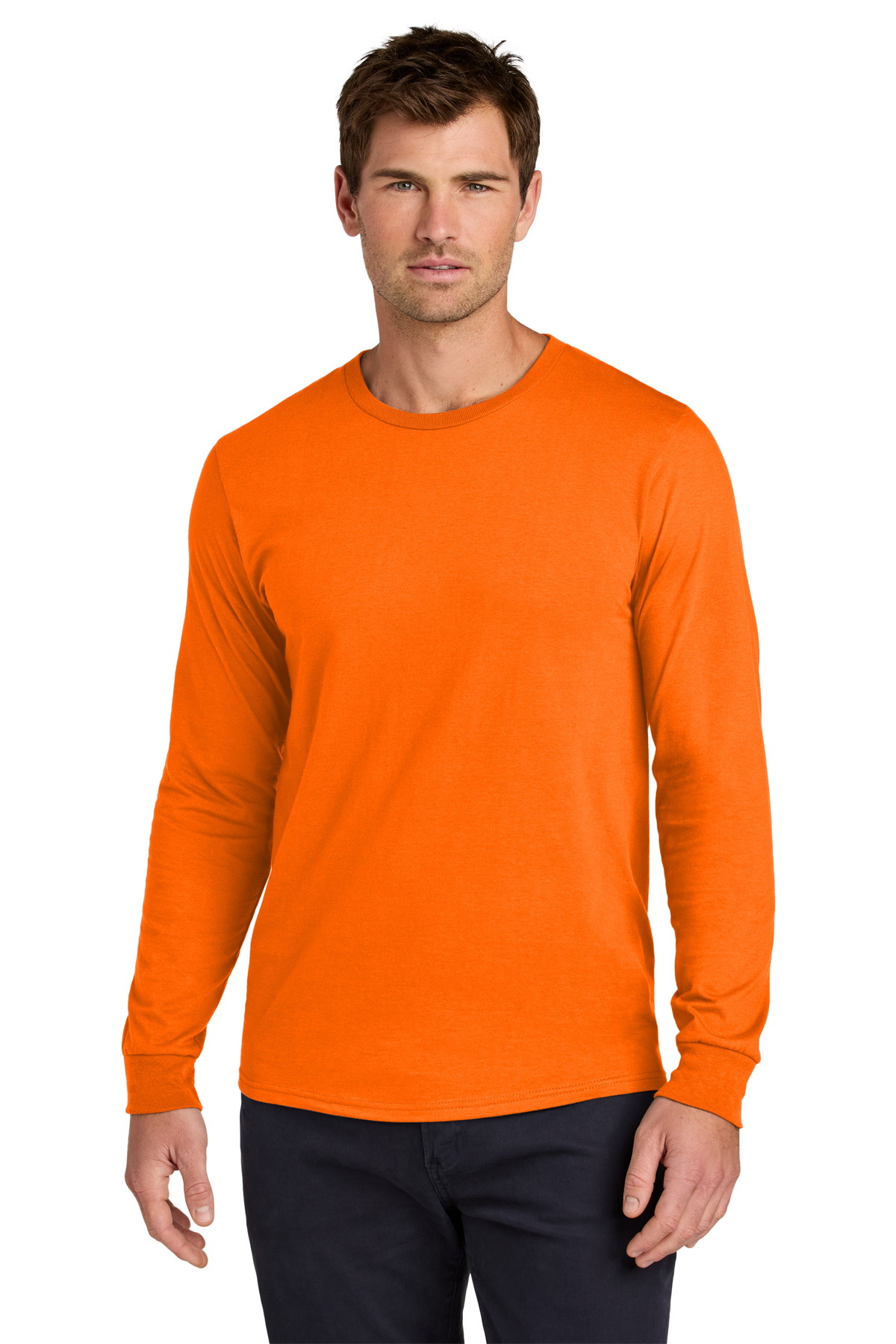 Jerzees J363L Classics Cotton Long Sleeve T-Shirt in Safety Orange size XL 363L