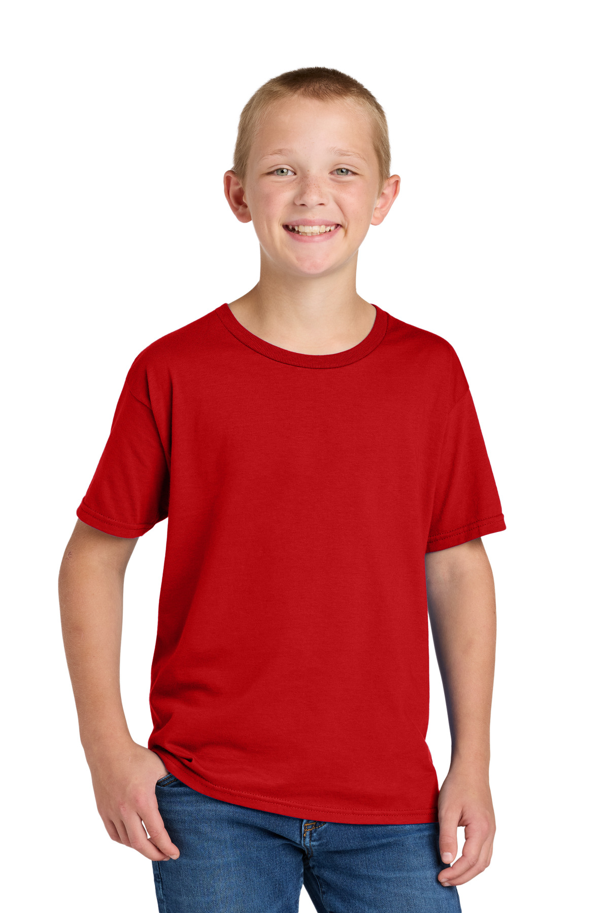Jerzees 363Y Classics Youth Cotton T-Shirt in Fiery Red size Large