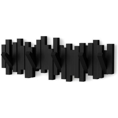 Jalleria - Wandgarderobe 5 Klapphaken, Schwarz Image