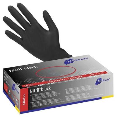 Meditrade 100er-Pack Nitril Einmalhandschuhe »Nitril® black« S schwarz, puderfrei schwarz Image