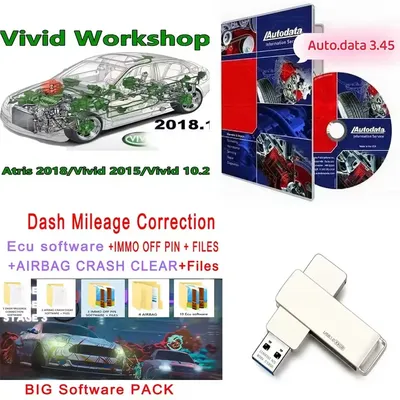Autodata 3.45 Car Software + Vivid Workshop Data Atris-Stakis Technik 2018.01V Multi + Immo Airbag
