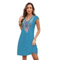 Valentinstag Damen Normal Minikleid Boho Chic Kleider A Linie Kleid Boho-Kleid Böhmen Stilvoll Klassisch Kappe Kalte Schulter Urlaub Party Täglich Formschluss Geometrisch Glatt Ärmellos V Ausschnitt