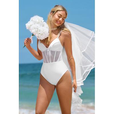 Beach Goddess Corset Underwire One Piece Swimsuit