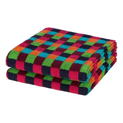 Cawö Lifestyle 2er Set Duschtuch Mehrfarbig Schwarz