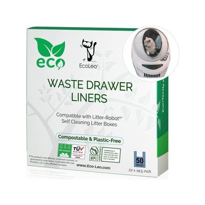 EcoLeo Automatic Litter-Robot Compatible & Compostable with Handles Cat Litter Box Replacement Liners, 50 count