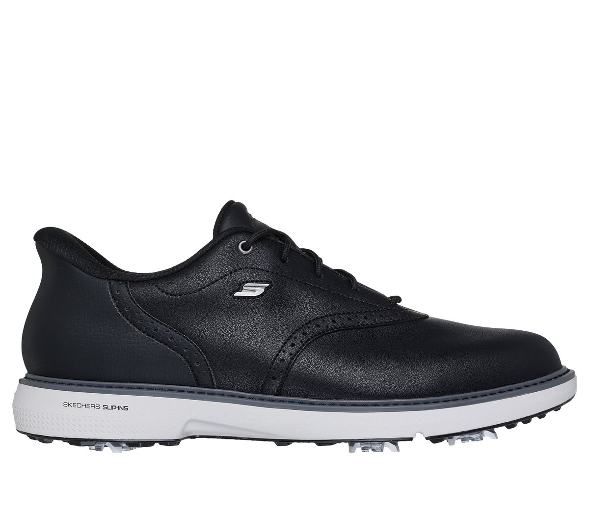Skechers Men's Slip-ins Waterproof: GO GOLF Prestige Shoes | Size 9.0 Extra Wide | Black | Leather/Synthetic/Textile | Arch Fit