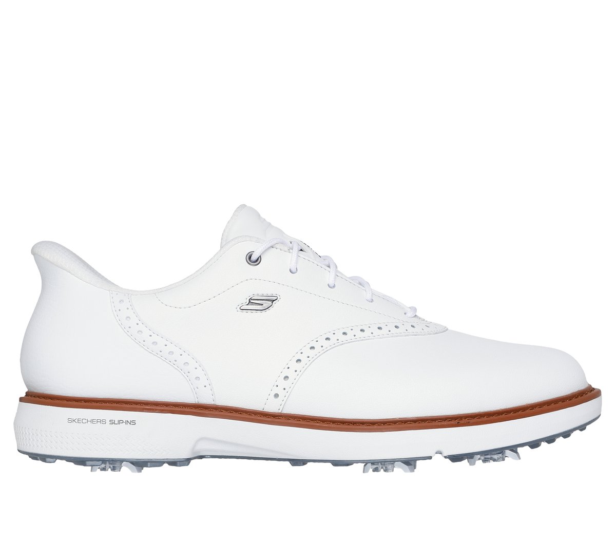 Skechers Men's Slip-ins Waterproof: GO GOLF Prestige Shoes | Size 8.5 Extra Wide | White | Leather/Synthetic/Textile | Arch Fit