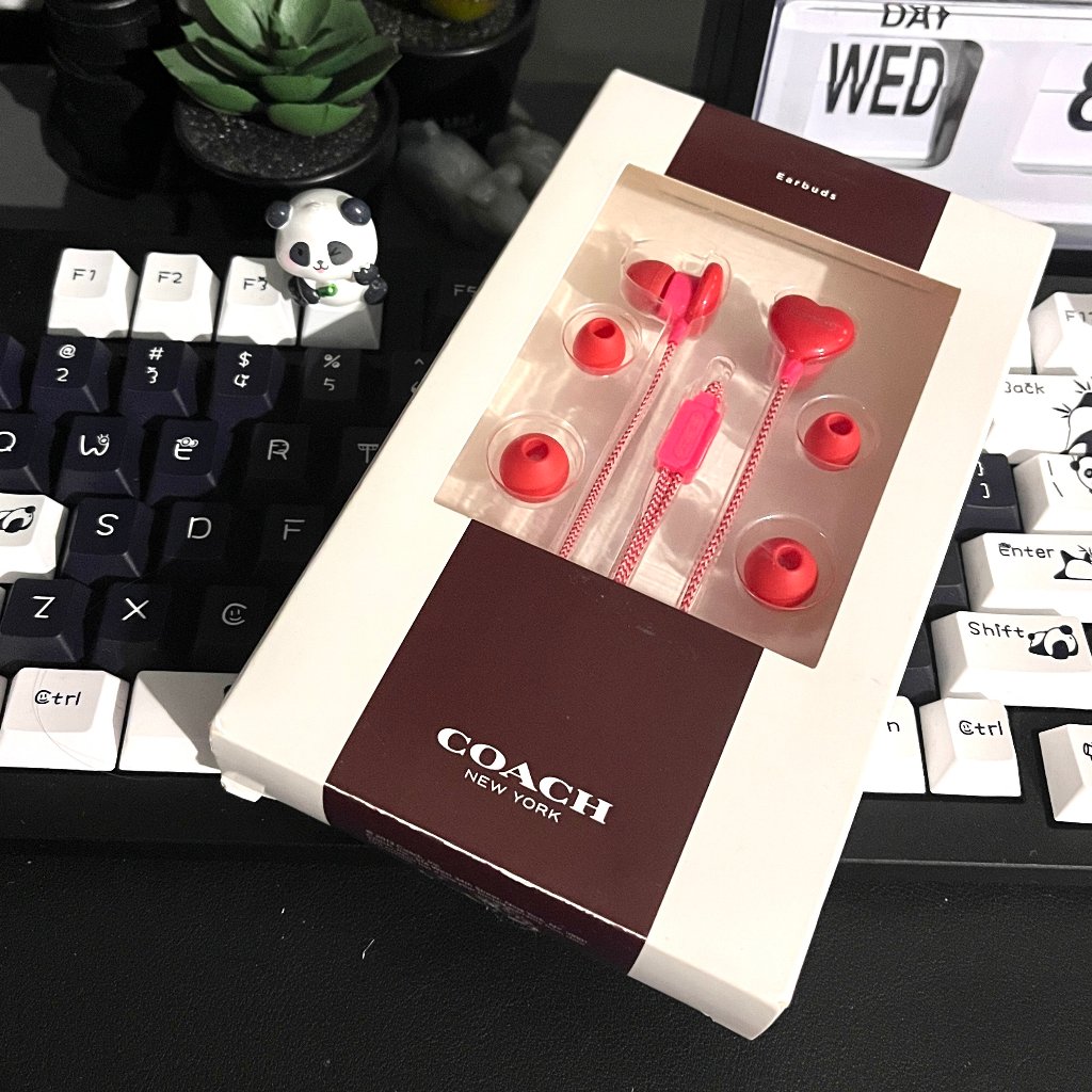 Coach Headphones | Coach Heart In Ear Headphones & Earbuds In Red & Pink | Color: Pink/Red | Size: Os