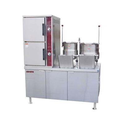 Crown Steam DCX-2-6-10 6 Pan / 6 Kettle Convection Commercial Steamer - Cabinet, Direct Steam, Stainless Steel, 208 V