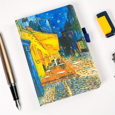 "TEMU A5 Van Gogh "starry Night" Hardcover Journal - Thick Paper, College Ruled, Vintage Oil Painting Design For Work, Office & School Supplies" Image