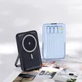 Power Bank wireless Magsafe con supporto per cavo Caricabatterie rapido portatile Batteria esterna per iPhone Samsung Xiaomi powerbank 20000mAh