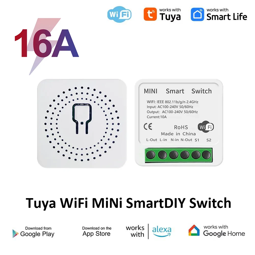 1/2/5 stücke 16A Wifi Schalter DIY Smart Home Control Relais Smart Leben APP Steuerung Fern Timer funktioniert Mit Alexa Google Home Alice Image