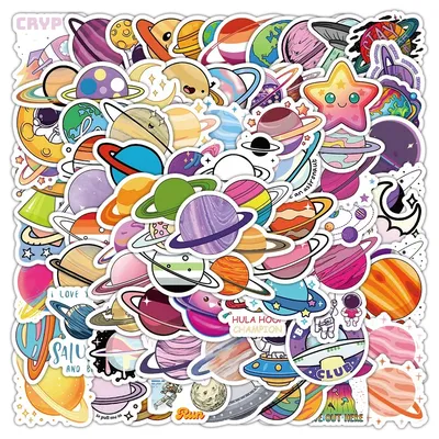 10/100Pcs Nette Aufkleber Pack Kawaii Raum Planet Ästhetische Schreibwaren Büro Schule Scrapbooking Image