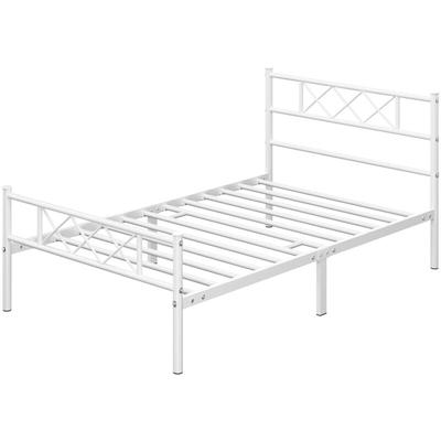Modern Metallbett Bettgestelle mit Lattenrost, Doppelbett/Einzelbett, Bettrahmen mit Kopfteil, Image