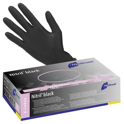 Meditrade 100er-Pack Nitril Einmalhandschuhe »Nitril® black« XL schwarz, puderfrei schwarz Image