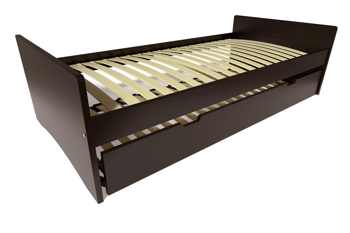 Lit gigogne 80x190 ABC pin massif - Noir