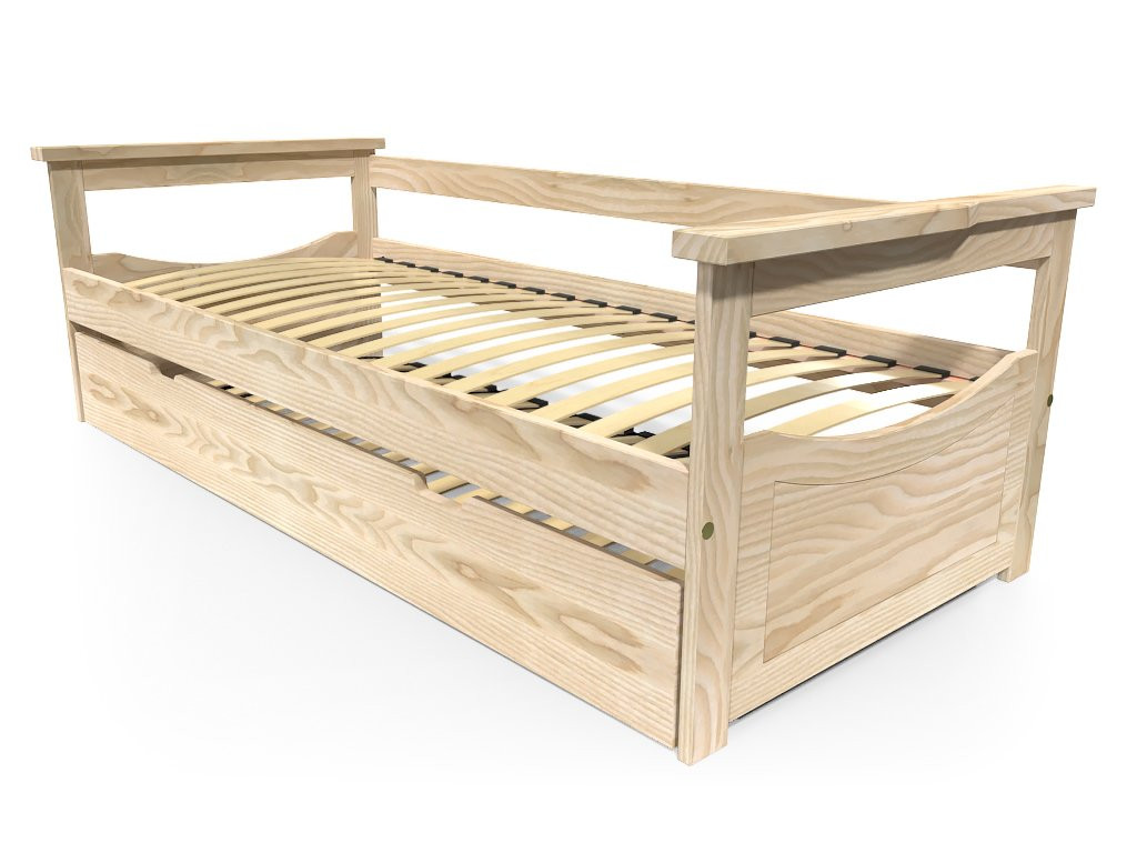 Lit Gigogne 80x190 Topaze en Pin massif - Brut (sans vernis)