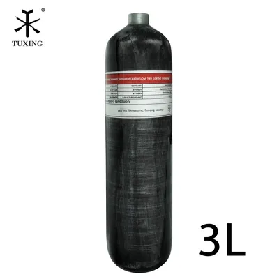 TUXING 4500PSI 300Bar 3L Carbon Fiber Cylinder HPA High Pressure Diving Tank for Scuba Diving Thread M18*1.5