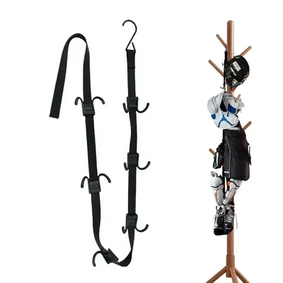 Hockey Portable Gear Rack Strap Organizer Hockey Gear Hanger Portable Drying Rack with 12 Hooks