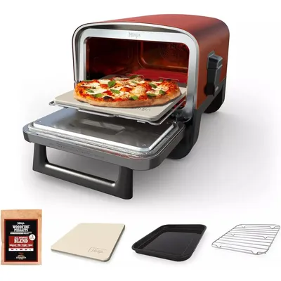 Woodfire Outdoor Pizza Oven, 8-in-1 Portable Electric Roaster Oven, Heats up to 700°F, 5 Artisan