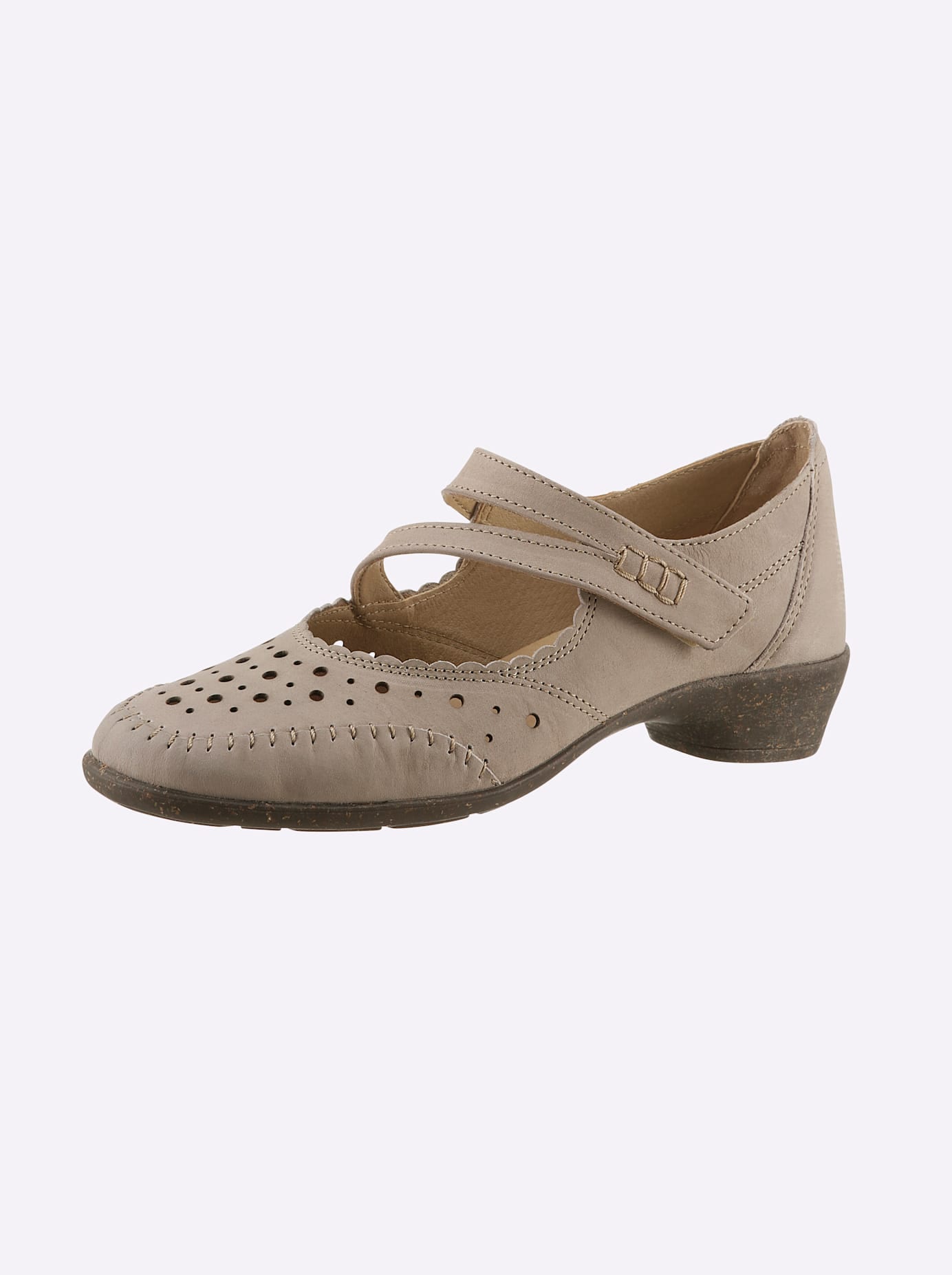 Klettschuh CLASSIC BASICS, Damen, Gr. 37, grau (taupe), Nubukleder, Feminin, Schuhe