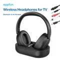 eppfun Cuffie wireless Bluetooth + 2.4G per la visione della TV, base di ricarica del trasmettitore TV con RCA ottico, ingresso ausiliario