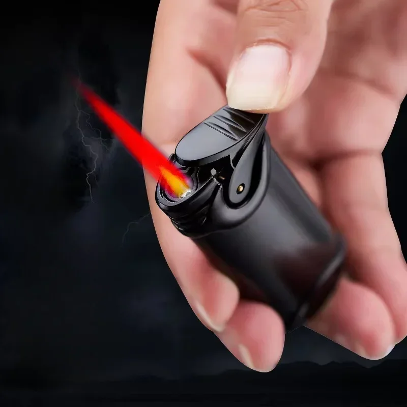 Kreative Eule Fackel Butan Gas Feuerzeug Metall Spritzpistole Red Jet Flame Kompakte Turbo Zigarre Rauchen Zubehör Gadgets Für Männer Image