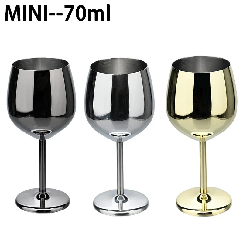 2025 Neues Mini Edelstahl-Glas 70ml Cocktail Kreatives Metall-Bar-Restaurant Champagnerglas Rotweinglas Barware Becher Image