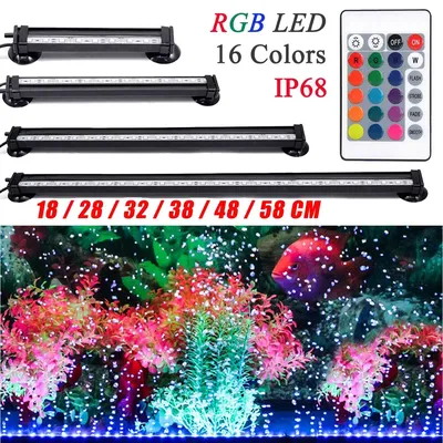 18~58CM 5050 RGB Waterproof Air Bubble Lamp LED Aquarium Fish Tank Light Submersible Light Making Oxygen for Fish Remote Control