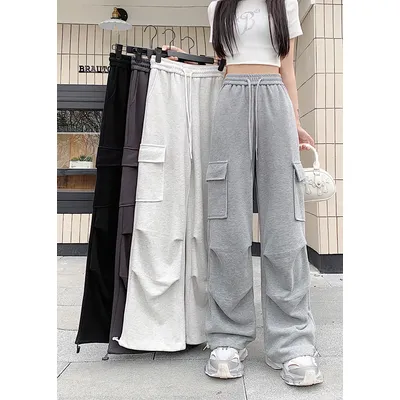 American Drawstring Design Cargo Pants Women Fashion Hip-hop Streetwear Woman Trousers New 2024 Summer All-match Cargo Pants