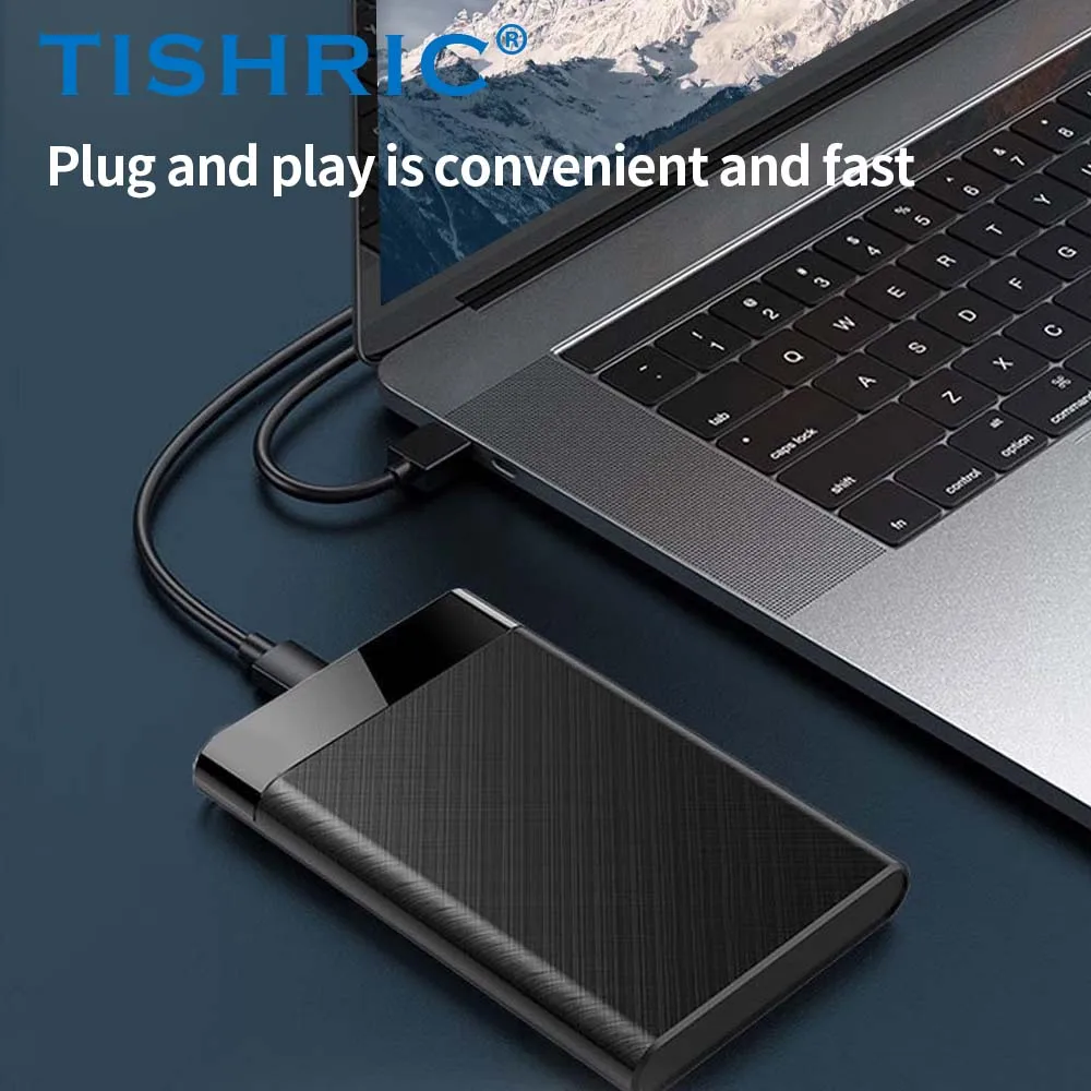 TISHRIC Externes HD-Gehäuse Sata zu USB 3.0/Typ-C-Festplattengehäuse/Box/Gehäuse bis zu 5 Gbit/s 2,5-Zoll-SSD-Festplattengehäuse Image