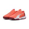 Handballschuh PUMA "Accelerate Handballschuhe Jugendliche", Kinder, Gr. 34, rot (glowing rot weiß schwarz crimson schwarz), Obermaterial: Synthetik, Textil; Futter: Textil; Innensohle: Textil; Laufsohle: Gummi, Schuhe