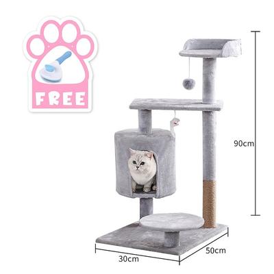 Cat Cat Tree Cat Tower Patchwork Solid Colored Durable Easy to Install Plush Fabric for Large Cats