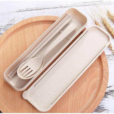Travel Utensil Set with Case, Wheat Straw Reusable Spoon Knife Forks Tableware, Portable Cutlery for Adult Travel Picnic Camping or Birthday, Anniversary Use