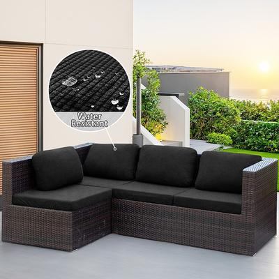 Patio Square Water-Resistant Slipcover Outdoor Sofa Seat Cover Durable Waterproof Fabric Protects Against Rain Dust and Sunlight Easy-to-Fit Design Ensures a Snug Fit Ideal for Garden Patio Furniture