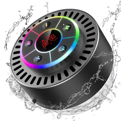 Shower Speaker Bluetooth-Compatible Hands-Free Call/FM Radio Stereo Speaker IPX7 Waterproof Built-in