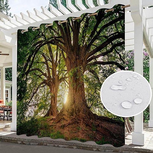Wasserdichte Outdoor Vorhang Außenvorhänge für die Hochzeitsterrasse im Innenbereich, dicke Sichtschutz-Ösenvorhänge für Hochzeitsschlafzimmer, Wohnzimmer, Veranda, Pergola, Cabana Image