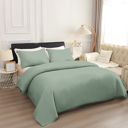 Bettbezug Queen Size 3-teiliges Queen-Bettbezug-Set, weiche, doppelt gebürstete Queen-Size-Bettbezüge mit Reißverschluss, 1 Bettbezug und 2 Kissenbezüge Image