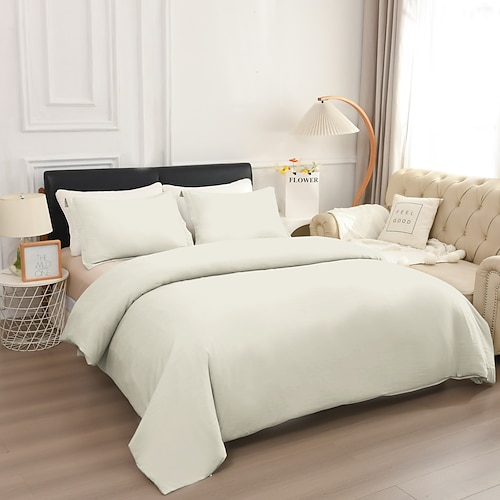 Bettbezug Queen Size 3-teiliges Queen-Bettbezug-Set, weiche, doppelt gebürstete Queen-Size-Bettbezüge mit Reißverschluss, 1 Bettbezug und 2 Kissenbezüge Image