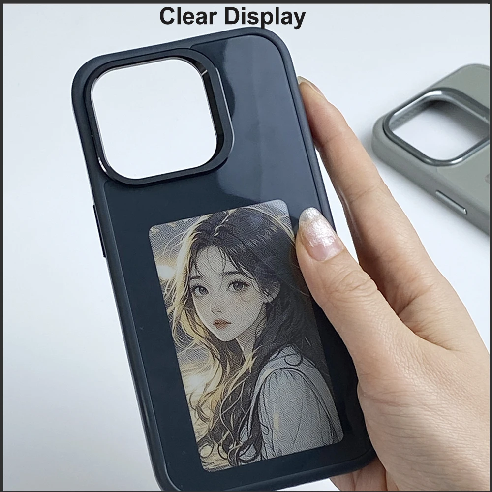 Coque de téléphone avec fonction NFC AI, étui de téléphone personnalisé pour iPhone 17 16 15 14 13 Pro Max, écran d'encre de luxe, DIY bricolage