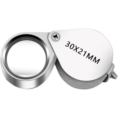 Cyslmuk - 1 Stück Juwelierlupe – 30 x 21 mm Lupe für Schmuck, antike Linsen – 30-fache Taschenlupe