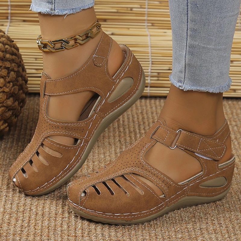 Frauen Sandalen Schuhe Sommer Elegante frauen Sandalen Party Wanderschuhe Keil Damen Schuhe Retro Schuhe Weibliche Frauen Sandale