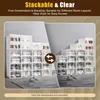 24er-Pack große Schuh-Organizer-Aufbewahrungsboxen für den Schrank, stapelbare DIY-Sneaker-Behälter-Vitrine mit Deckel, schicker Schuhschrank