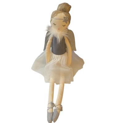 Anthropologie Toys | Anthropologie Starry Ava Angel Ballerina Plush Doll Silver Wings Tutu 23” Long | Color: Silver | Size: Osg