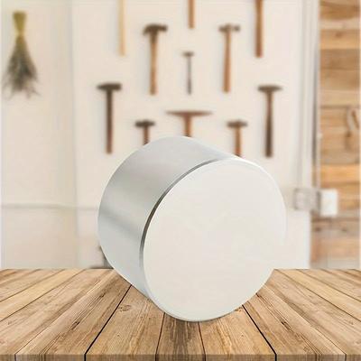 TEMU 1pc Xiongchuci 40x20mm N52 Neodymium Magnet – Permanent Disk For Whiteboards, Cabinets, Fridge & Home Decor, Sleek Metallic Finish With Vibrant Purple Flower Accent Image